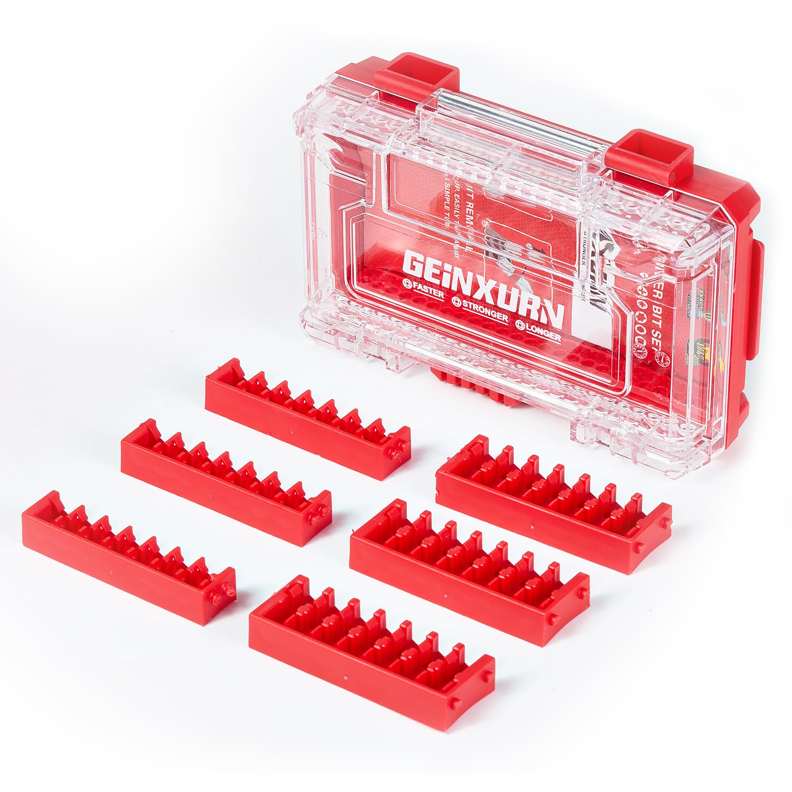 Geinxurn 1Pc Red Storage Box Case, small parts box with detachable